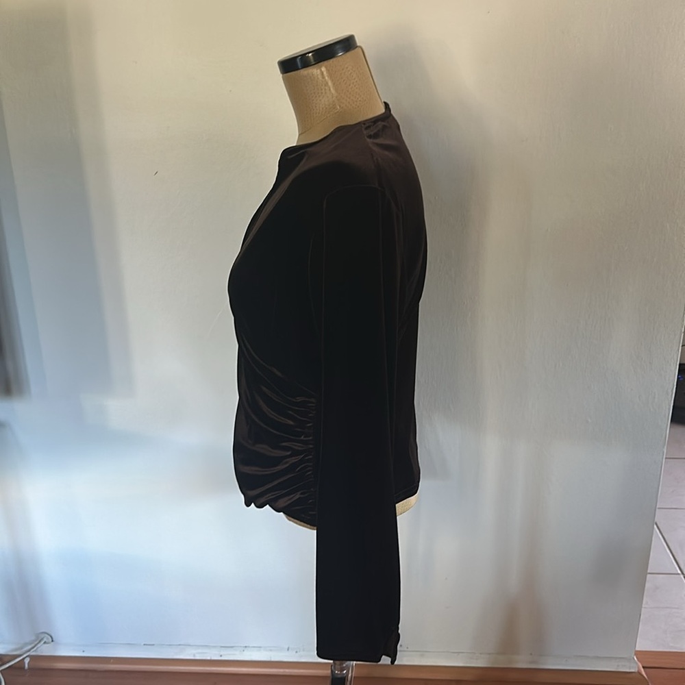 MSK Evening Velvet Rushed Blouse - Picture 3 of 7